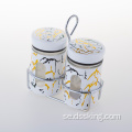 Hot Two Piece Set 150 ml Kök Spice Jar Set Air Tight Glass Spice Jar with Rack